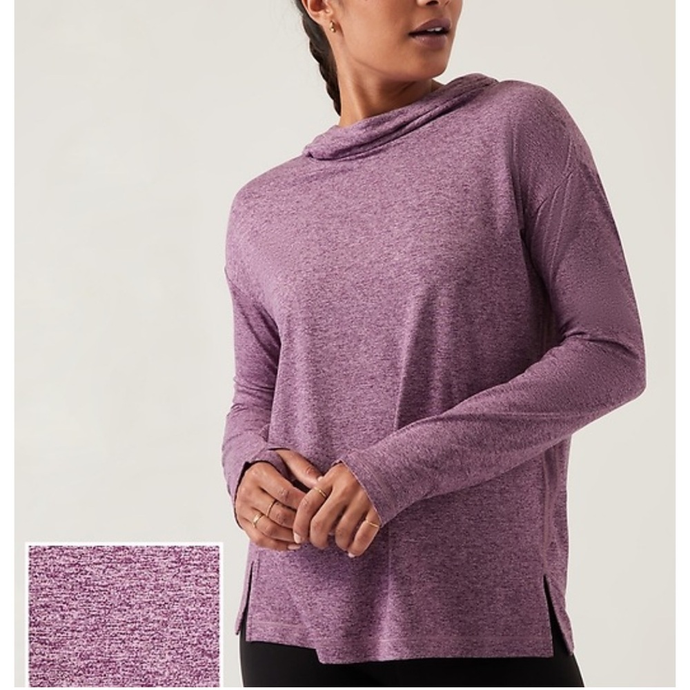 Women’s Athleta Uptempo ll Hoodie Sweatshirt in Pinot Plum Purple W1748 Sz S